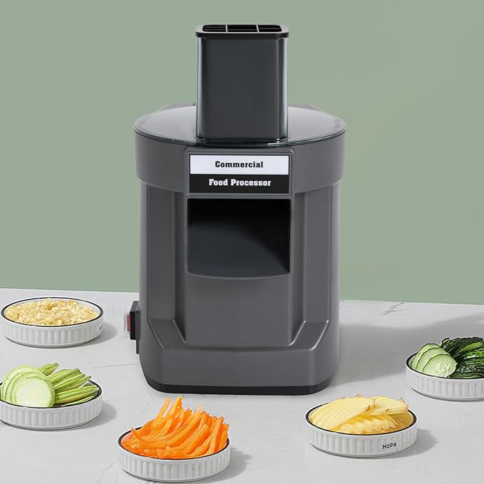 Electric Vegetable Dicer Slicer Commercial Food Processor 3 in 1 Vegetable Dicer Shredder & Slicer with 3 Steel Blades Automatic Veggie Fruit Cutting Slicing Machine for Restaurants