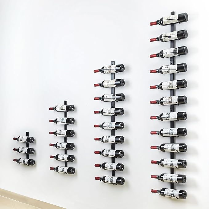Sonyabecca Wall Wine Rack for 12 Wine Bottles，DIY Detachable Wine Storage Organizer, Wall Mount Wine Bottle Display Holder Used As One or Four, for Kitchen,Pantry,Wine Cellar,Gift for Dad,Husband