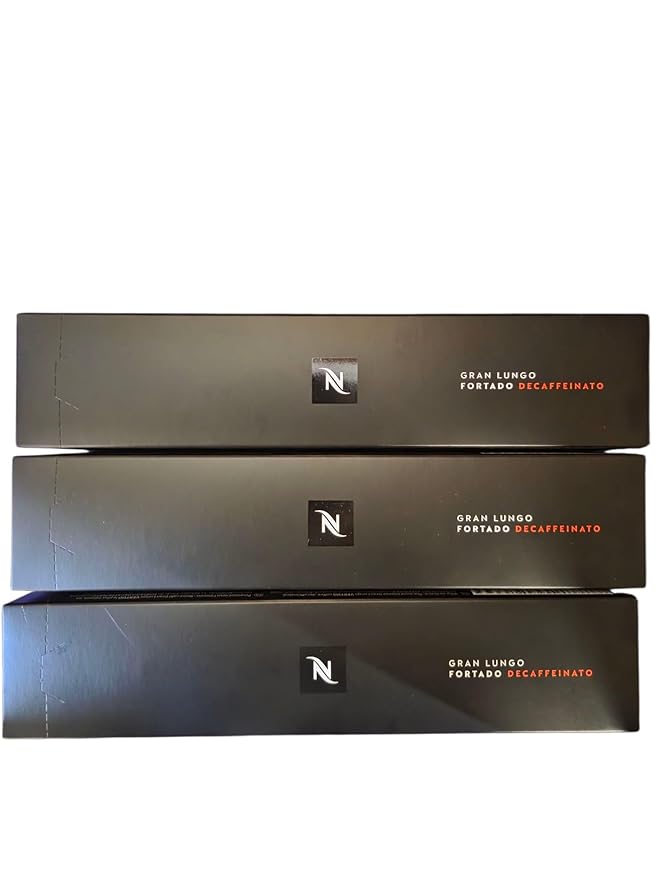 Nespresso Vertuo Fortado Decaffeinato, Gran Lungo, 30 Count Coffee Capsules