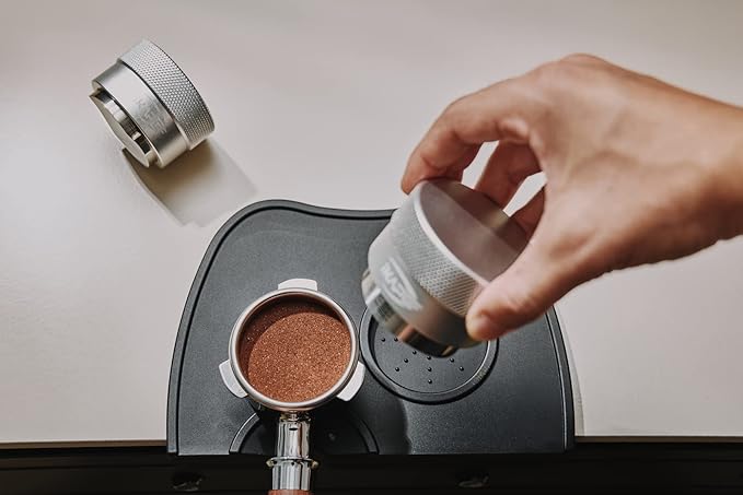 IKAPE Coffee Products, 49MM Coffee Distributor, Gravity Adaptive Espresso Distributor Fits All 49MM Espresso Portafilter(Silver)