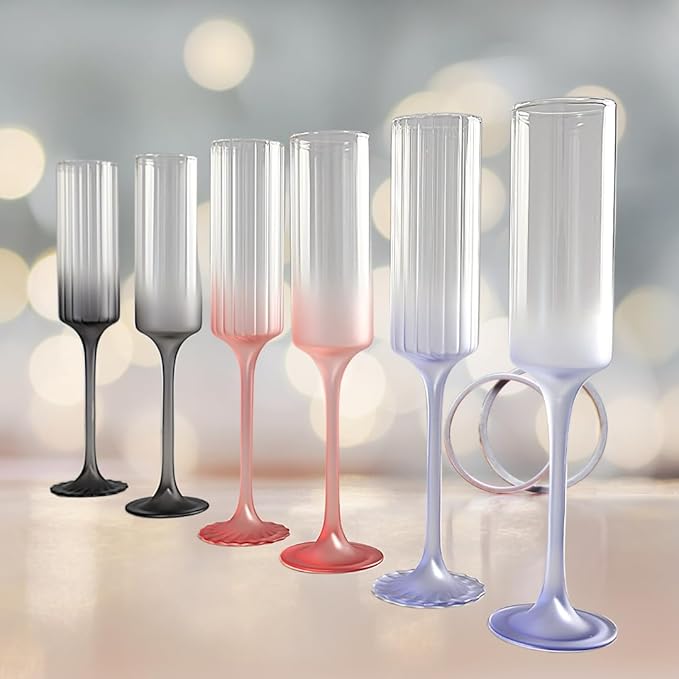 Coffee & Cheers Gift Bundle – Elegant French Press with Hand -Blown Champagne Flutes