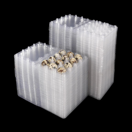 220 Pack Quail Egg Cartons, Clear Plastic Quail Egg Trays, Holds up to 12 Quail Eggs Securely - Your Ultimate Small Eggs Carton Holders for Bulk Storage and Display