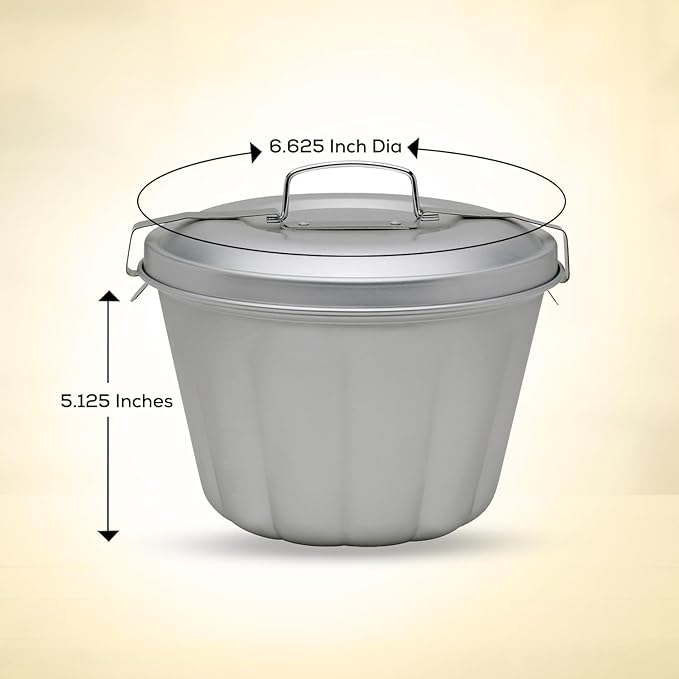Mrs. Anderson's Baking Non-Stick Steamed Pudding Mold with Lid, 1.6-Liters