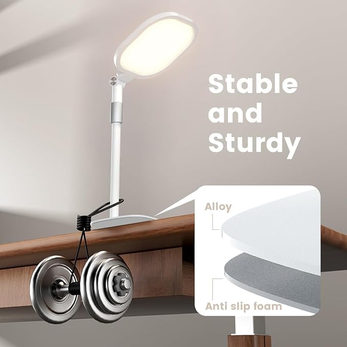 White 1Pack Video Conference Lighting for Zoom Meeting, Ring Light for Desk with Flexible Stand