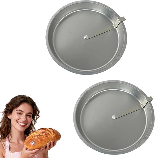 9.7" Easy Release Cake Pan For Baking, CakePan With Lever, CakePan With Swivel Blade, Quick Release Easy Out CakePan, Round Cake Baking Pans Tins, Non-Stick, Effortlessly Bake (2PC)