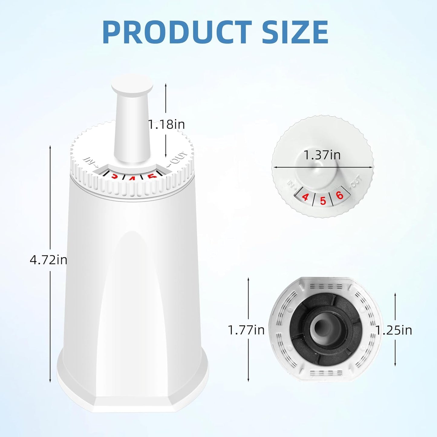 Replacement Water Filter for Breville Espresso Machine, Fit for Breville Barista Touch BES880, Barista Pro BES878, Oracle BES980, Dual Boiler BES920 Bambino ClaroSwiss Sage,4 pack by APPLIANCEMATES
