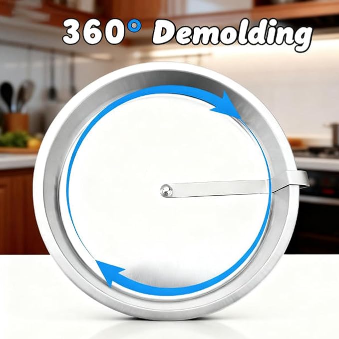 9.7" Easy Release Cake Pan For Baking, Cake Pan With Lever, CakePan With Swivel Blade, Quick Release Easy Out CakePan, Round Cake Baking Pans Tins, Non-Stick, Effortlessly Bake (1PC)