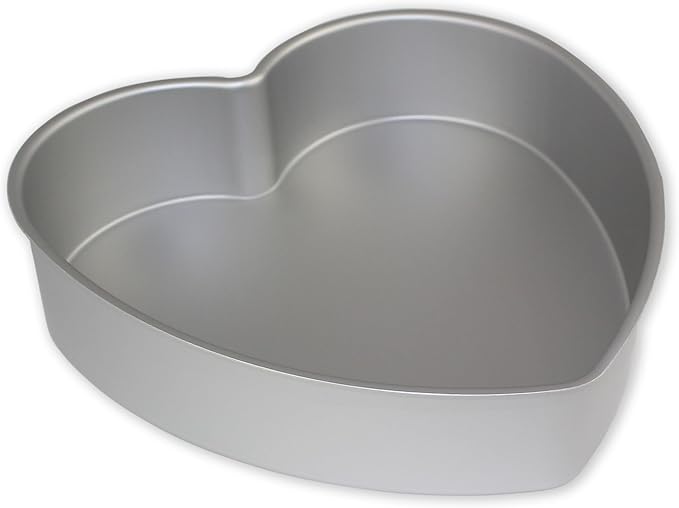 PME HRT082 Anodised Aluminium Heart Cake Pan 8 x 2-Inch Deep, Silver