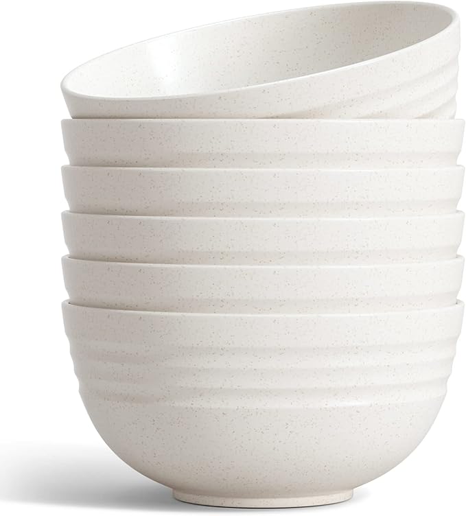 Homestockplus 【Non Ceramic】 68 Oz Salad Bowls,Large Serving Bowls 6 Pcs Unbreakable Ramen Bowl for Salad,Soup,Ramen,Noodle,Oatmeal,Snack Apply to Kitchen, Freezer,Dishwasher & Microwave Safe