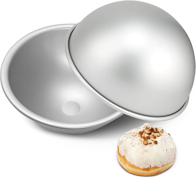 2 Pack 6 Inch Dome Cake Pan - Football Shaped, Sphere Cake Pan, Nonstick Anodized Aluminum, Baking Tools of Ball Pan for Birthday, Wedding Anniversary, Send Goods from Local