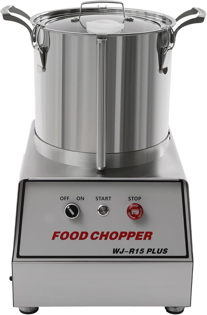 Commercial Food Processor, 1400W Electric Vegetable Chopper Machine 1400 RPM, 15.8Qt Stainless Steel Vegetable Processor Meat Grinder Food Processor Chopper for Veggie,Fruit,Meat