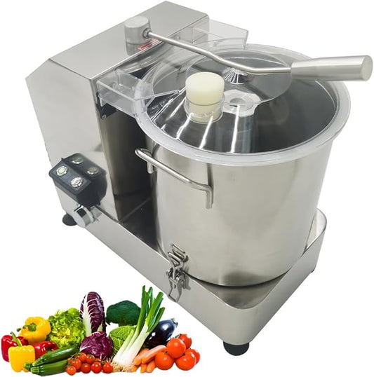 12L Commercial Food Processor Stainless Steel Electric Meat Vegetable Chopper Multifunctional Food Cutter Meat Grinder Meatball Beater 2000W Blender for Fruit Vegetable Grains Garlic