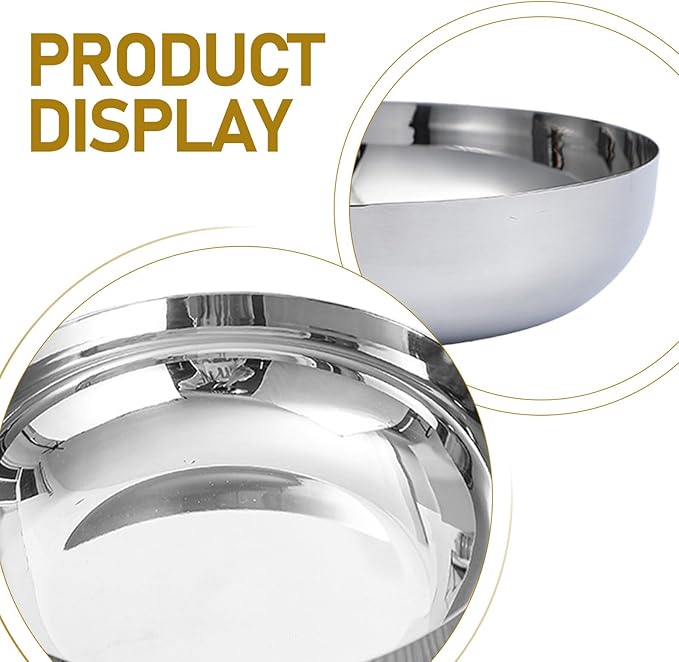 75oz Stainless Steel Mixing Bowls - 9.4 inch Large Metal Serving Bowl, Non-Slip Silver Decorative Bowl for Salad, Pasta, Soup, Fruit, Dishwasher Safe