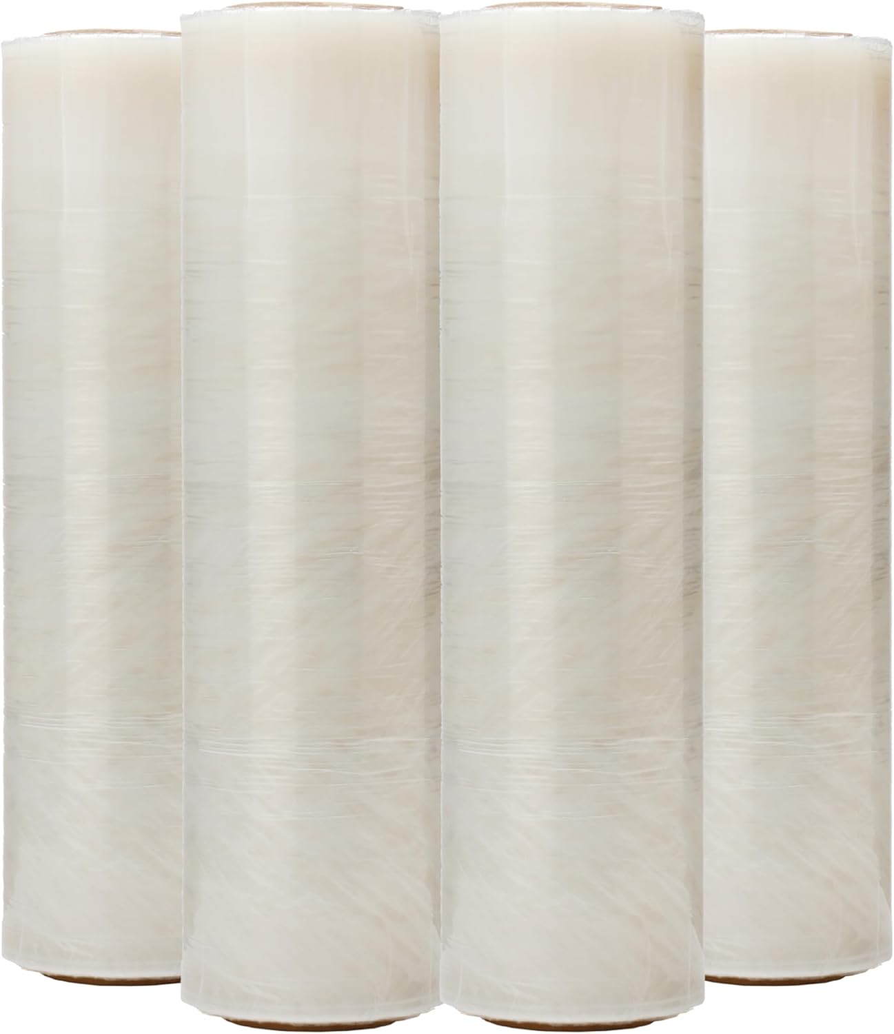 The Boxery- 18''X1500' Per Roll Stretch Wrap-4 Rolls/6000 Feet Total (80 Gauge) - Heavy Duty Grade, Stretch Wrap Film Clear Cling Plastic for Shipping, Moving and Packaging