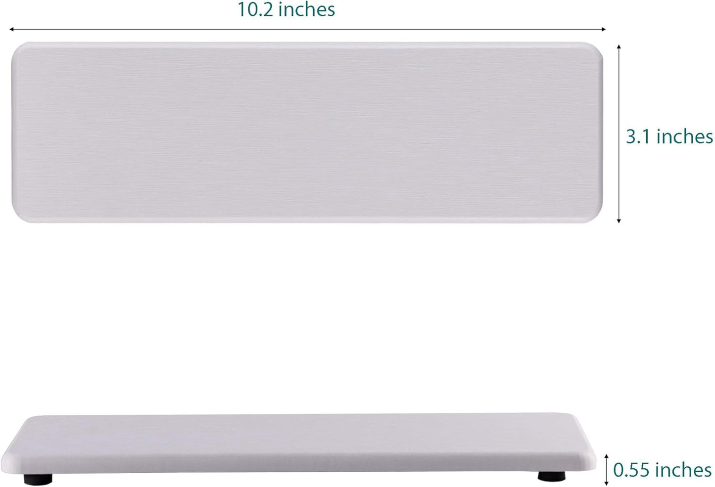 2 Pcs Water Absorbing Stone Trays, Kitchen/Bathroom Sink Soap Dish, Diatomite Tray Used for Hand Soap & Cosmetic Bottles in The Modern Home, 3.2" W x 10.2" L, White