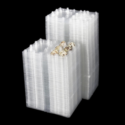 300 Pack Quail Egg Cartons, Clear Plastic Quail Egg Trays, Holds up to 6 Quail Eggs Securely - Your Ultimate Small Eggs Carton Holders for Bulk Storage and Display