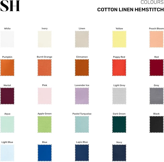 Solino Home Cotton Linen Pastel Turquoise Table Runner 72 Inches Long - Hemstitch Table Runner 14 x 72 Inch for Dresser, Dining