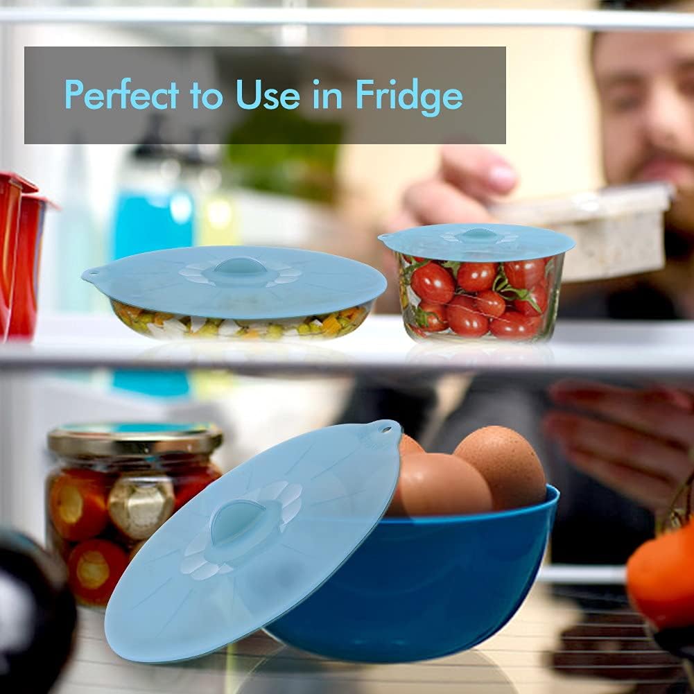 Silicone Bowl Covers - Silicone Covers for Food Storage Lids for Pots and Pans BPA Free Bowl Lids Universal Lid for Pots and Pans Microwave Food Cover for Cooking