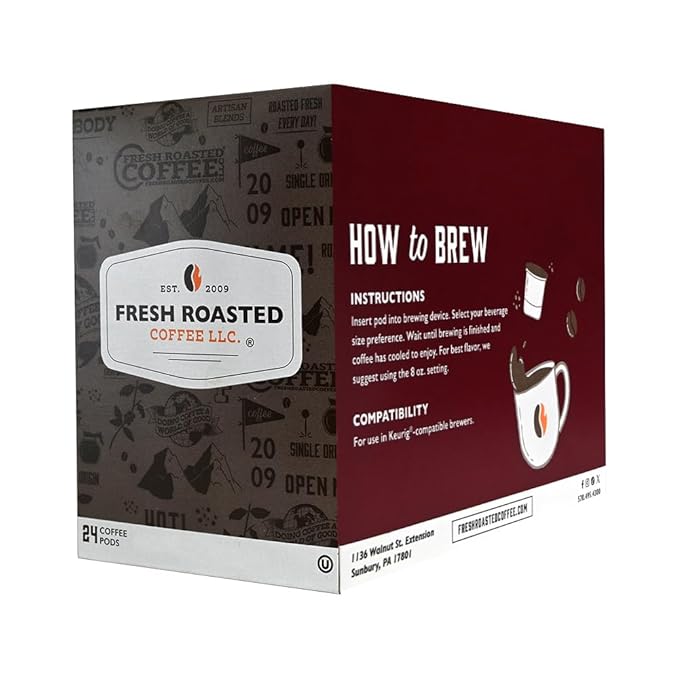Fresh Roasted Coffee, Decaf Vanilla, Flavored Coffee Pods, 72 Count