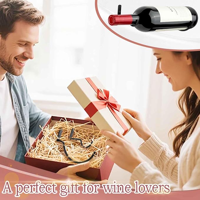Wall-Mounted Wine Hook: Hanging Wine Bottle Wall Holder - Set of 3 Metal Wall Red Wine Rack Hooks