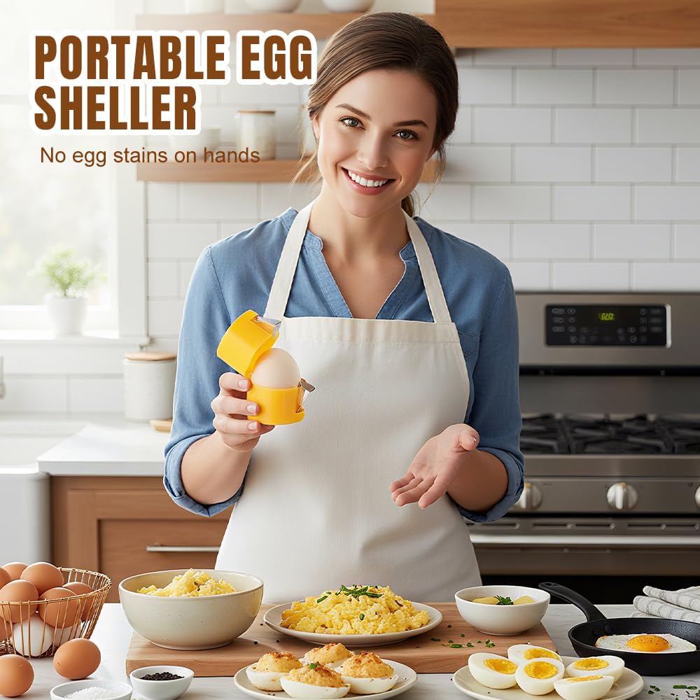2026 New Egg opener, Egg Shell Separator for Raw Eggs Gadgets Cracker Tool, Upgrade Stainless Steel Egg Cutter Egg Cracker Tool Multifunctional Egg Cutter Multipack (4, Orange)
