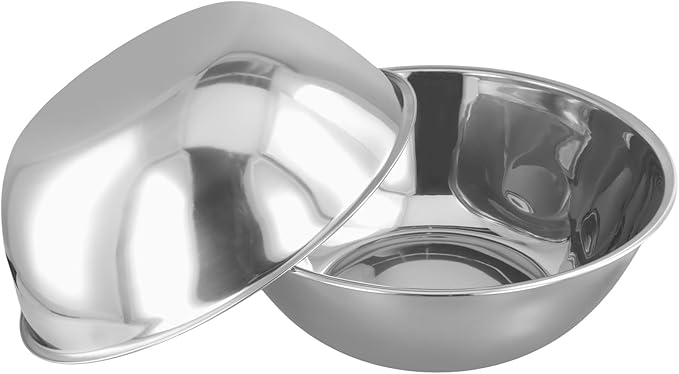 SHEUTSAN 4 PCS 8 Quart Stainless Steel Mixing Bowls, 13.3 x 4.7 Inch Metal Mixing Bowls for Food Home Kitchen
