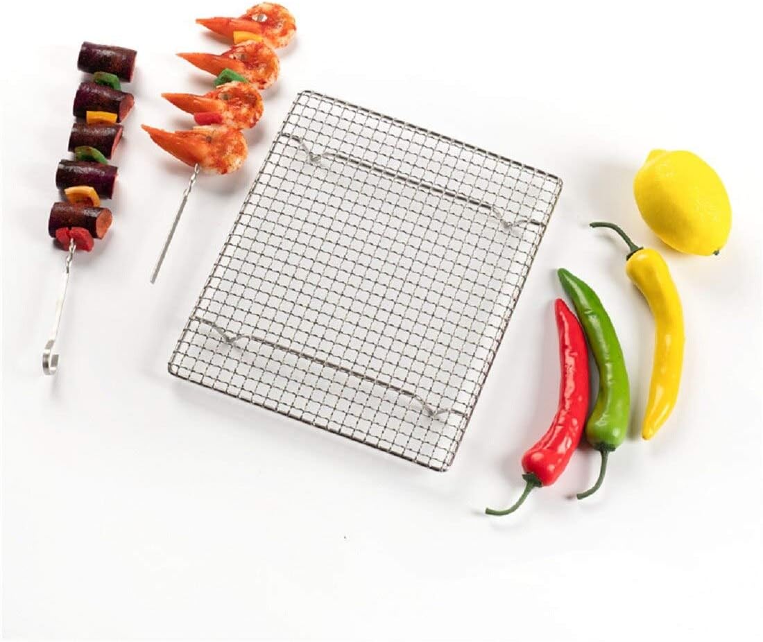 304 Stainless Steel Cooling Rack Versatile Baking Rack Heat Resistant Rust Proof Sturdy Grate 7.8"*7.8"