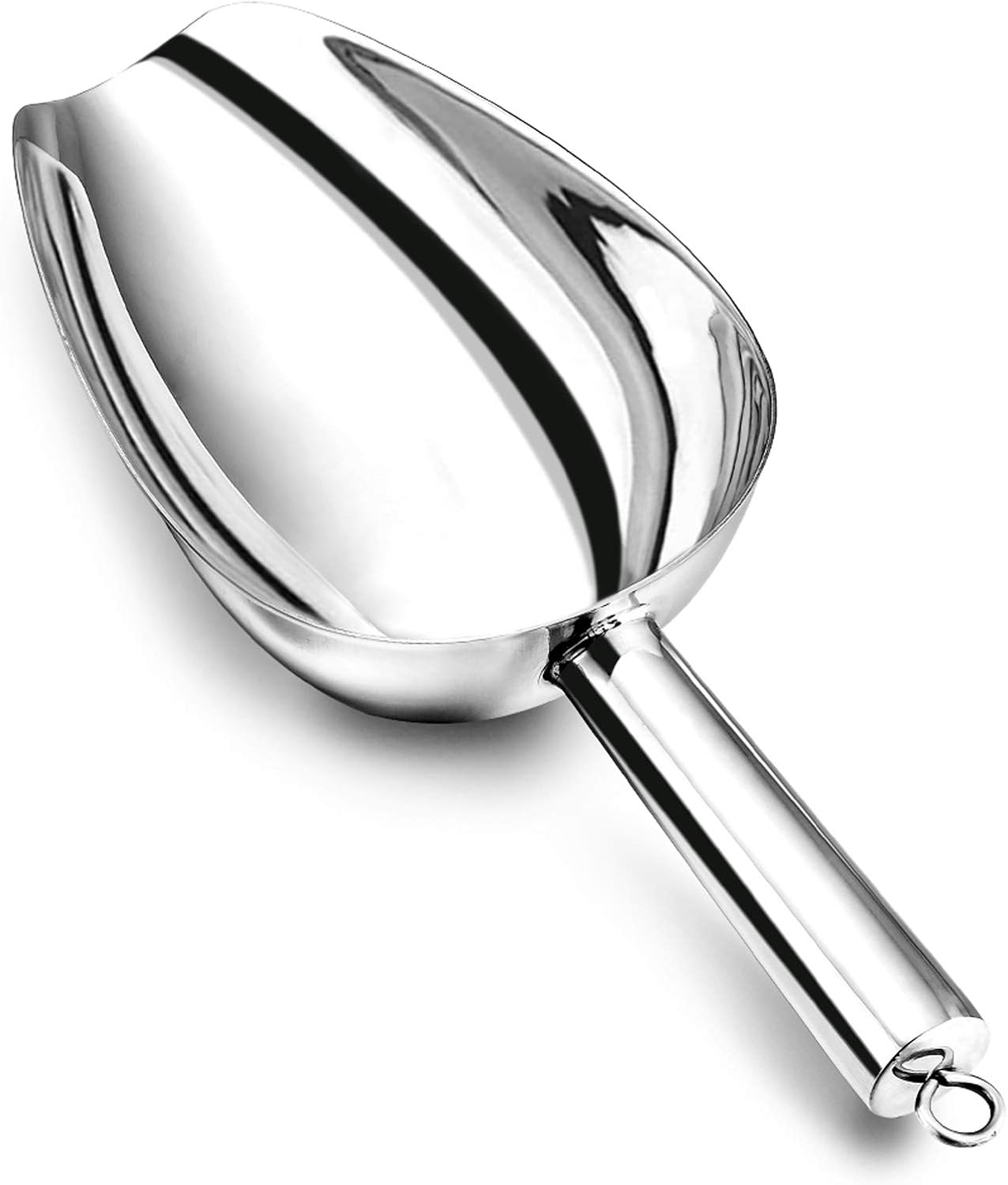 P&P CHEF Food Ice Scoop, Stainless Steel Scoop, Metal Candy Popcorn Flour Utility Scooper for Wedding Party Bar Kitchen Bath, Heavy Duty & Dishwasher Safe, (24oz, 1Pc)