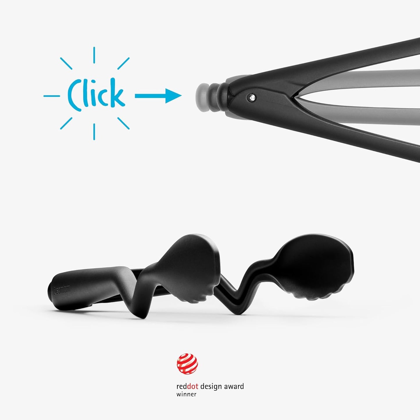 Dreamfarm Clongs Lite Nylon Kitchen Cooking Tongs with Click-Lock Open & Close - 10.5" Black