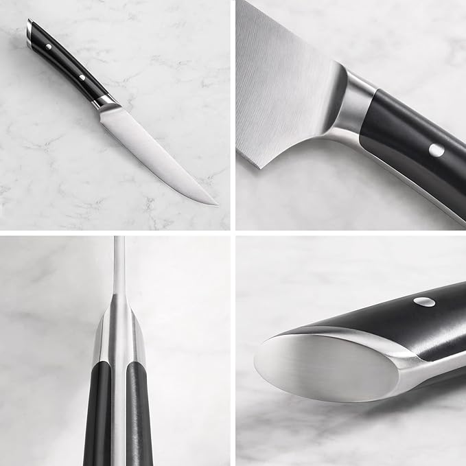 Cangshan HELENA Series German Steel Forged 4-Piece Fine-Edge Steak Knife Set (Black)