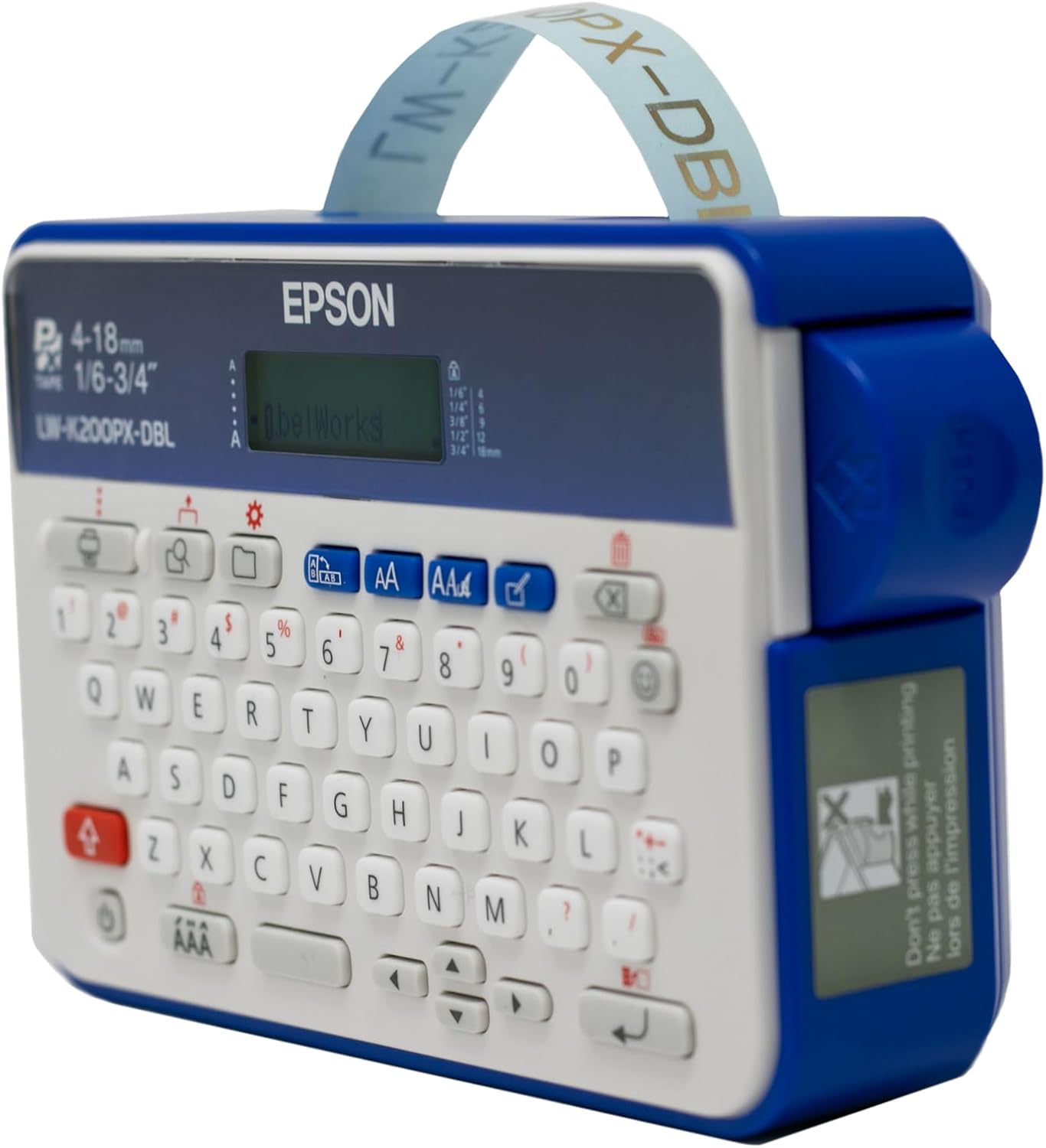 LABELWORKS Epson LW-K200PX-DBL Portable QWERTY Keyboard Label Maker for Home & Hobbies - Craft, Organize, and Personalize - Dark Blue Printer