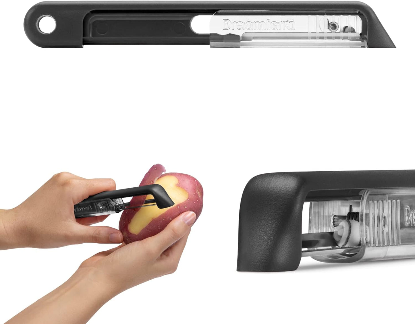 Dreamfarm Sharple Self-Sharpening Vegetable & Food Vertical Speed-Peeler - Black