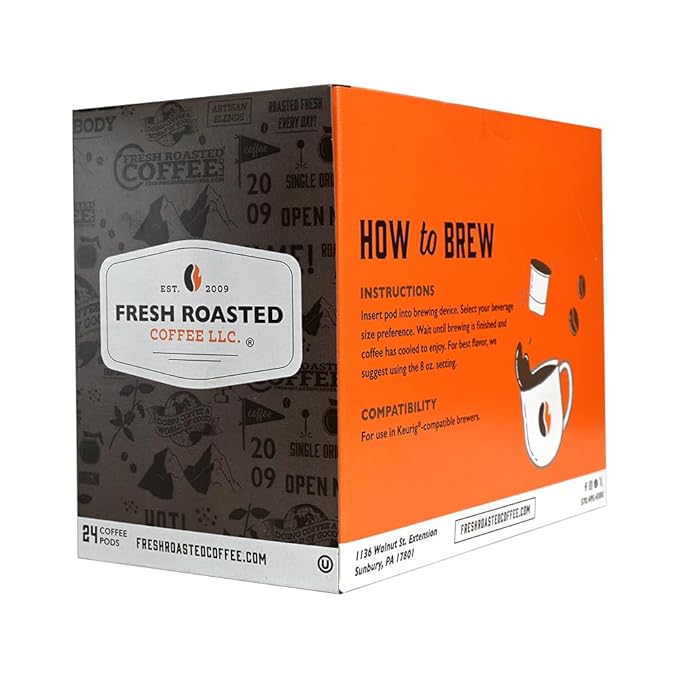Fresh Roasted Coffee, Organic White Knight | USDA Organic, Kosher | Light Roast 72 Pods for K Cup Brewers