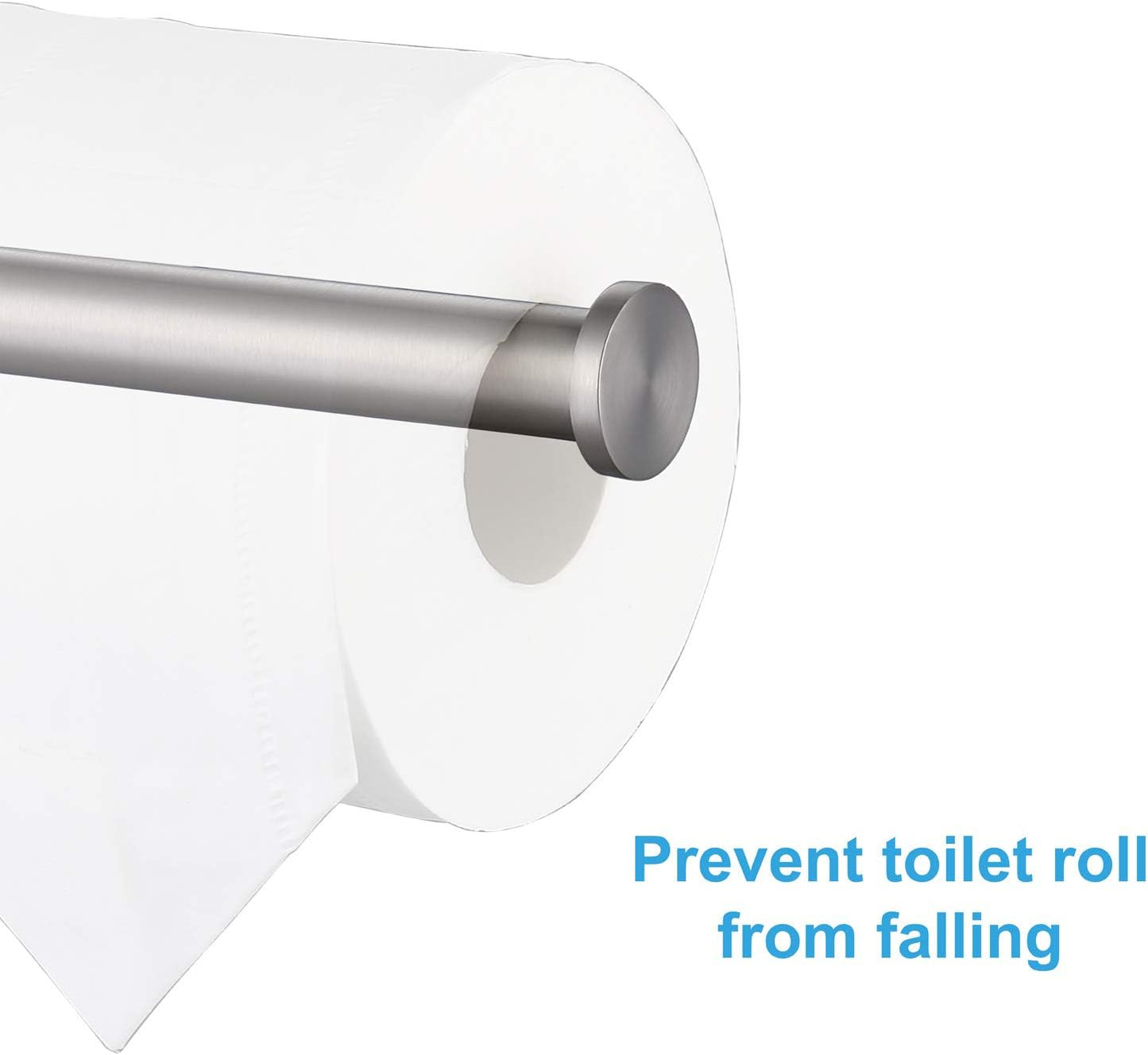TASTOS Brushed Nickel Toilet Paper Holder SUS304 Stainless Steel, Modern Round Tissue Roll Holders Wall Mount, Toilet Paper Roll Dispenser Bathroom 5 inch TP Holder for Kitchen Washroom