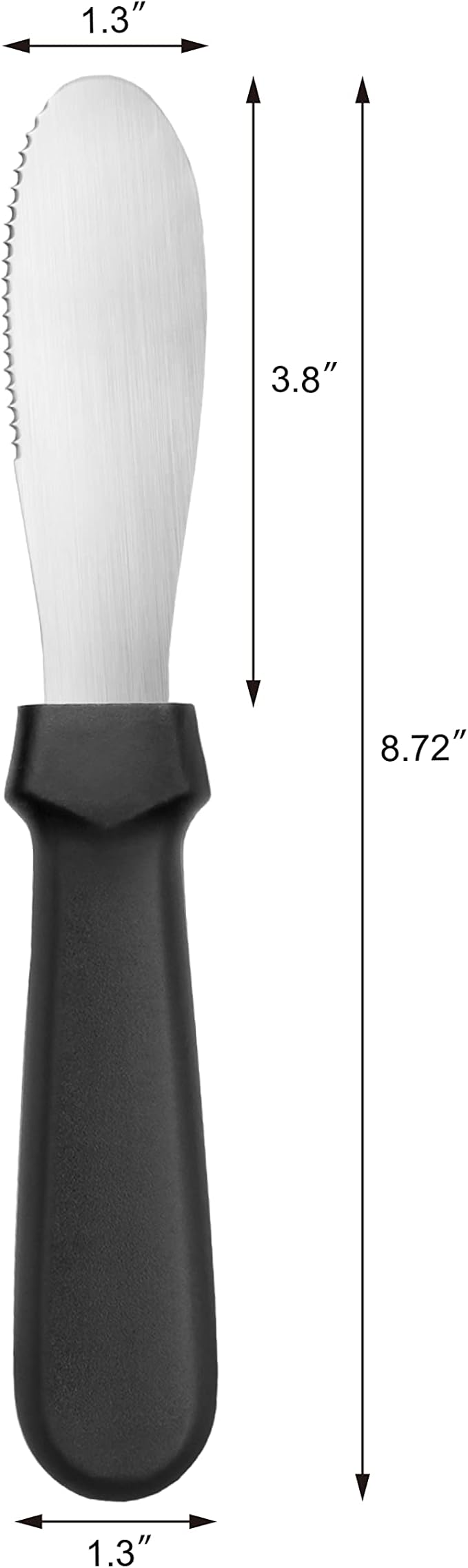 New Star Foodservice 43013 Plastic Handle Butter Spreader, 8.75-Inch, Black, Set of 4