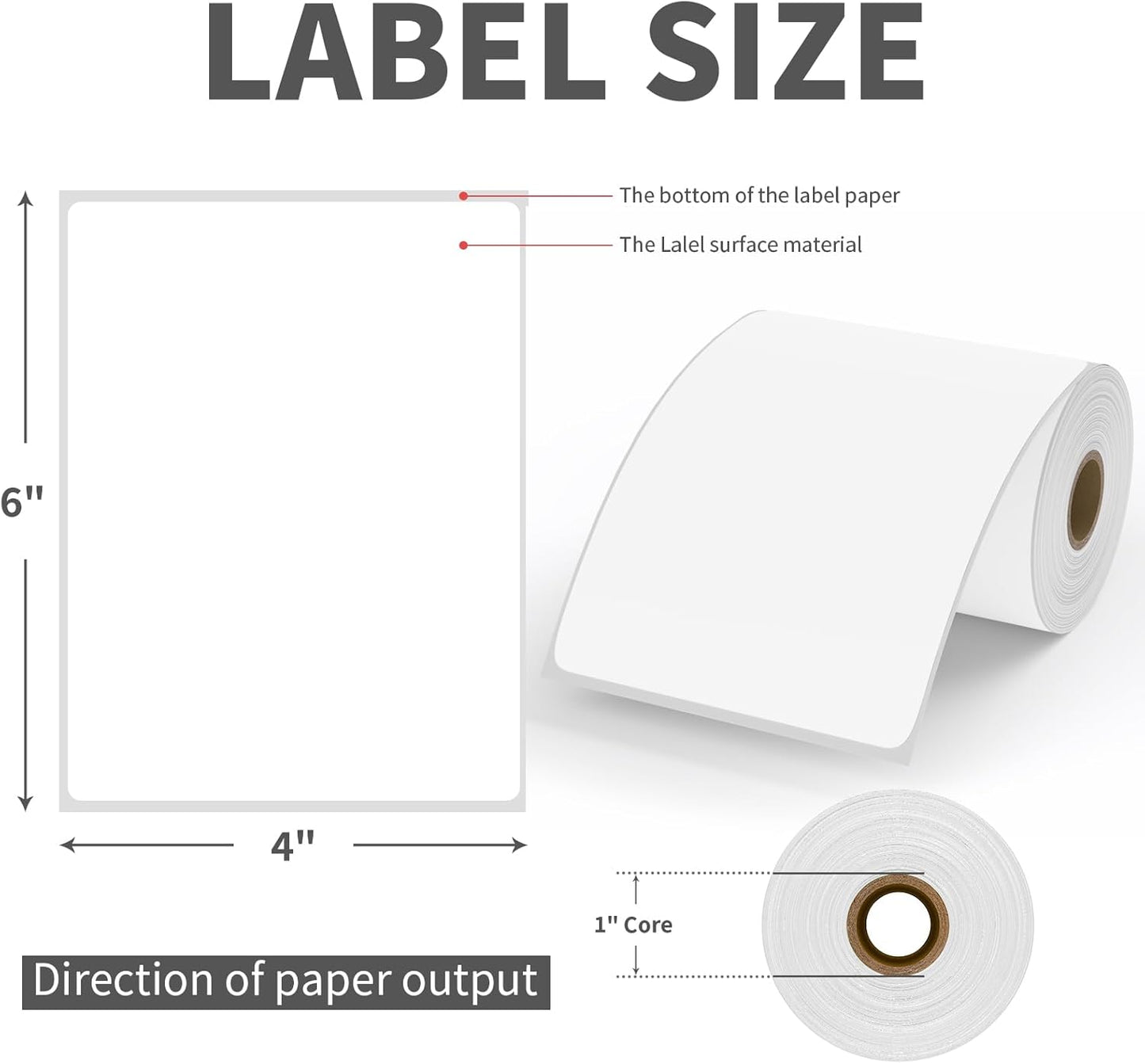 9527 Product 4x6 Blank Direct Thermal Shipping Labels for Zebra 2844 Zp-450 Zp-500 Zp-505 Direct Thermal Labels Printers, Eltron Printer, 250 Labels per Roll,Total 40 Rolls 10000 Labels