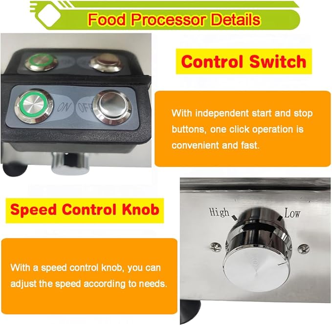 9L Commercial Food Processor Stainless Steel Meat Vegetable Chopper Multifunctional Food Cutter Meat Grinder Meatball Beater 1800W Electric Blender for Fruit Vegetable Grains Garlic