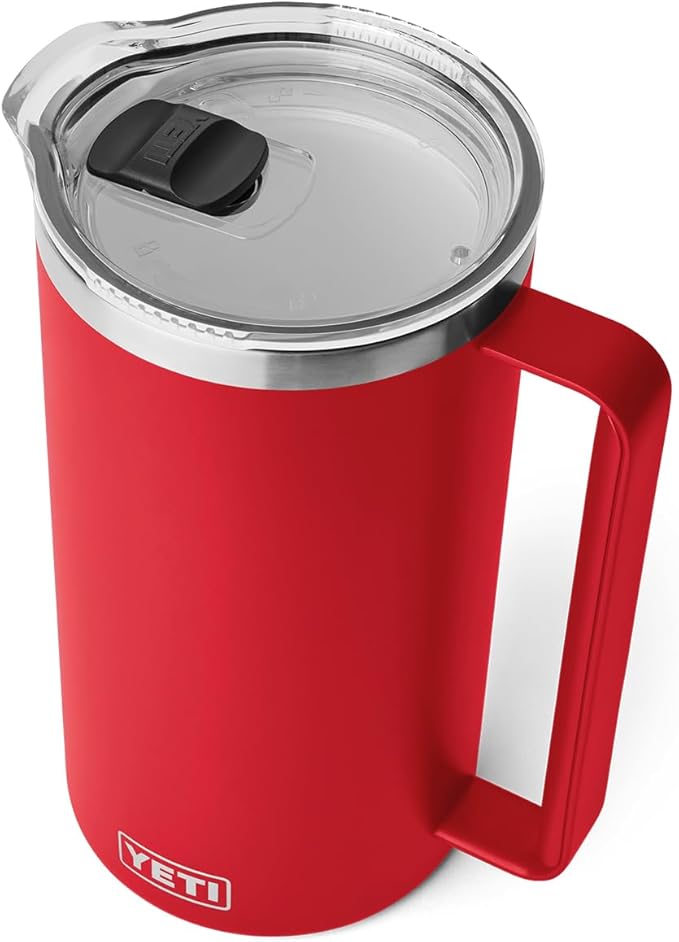 YETI Rambler 64 oz Pitcher, Vacuum Insulated, Stainless Steel with MagSlider Lid, Rescue Red
