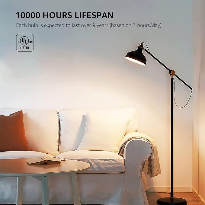 Lepro LED Light Bulbs 60 Watt Equivalent, 9W 800 Lumens Non-Dimmable, Warm White 2700K, A19 E26 Standard Medium Base, 10000 Hour Lifetime 10 Count (Pack of 1)