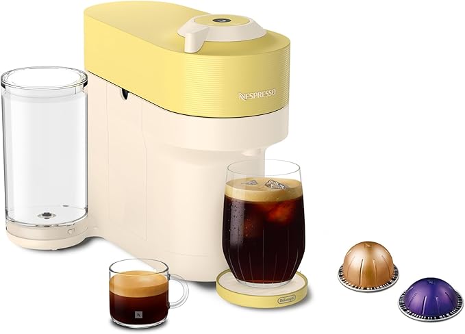 Nespresso Limited-Edition Vertuo Pop+ Coffee and Espresso Maker by De'Longhi, Pastel Yellow