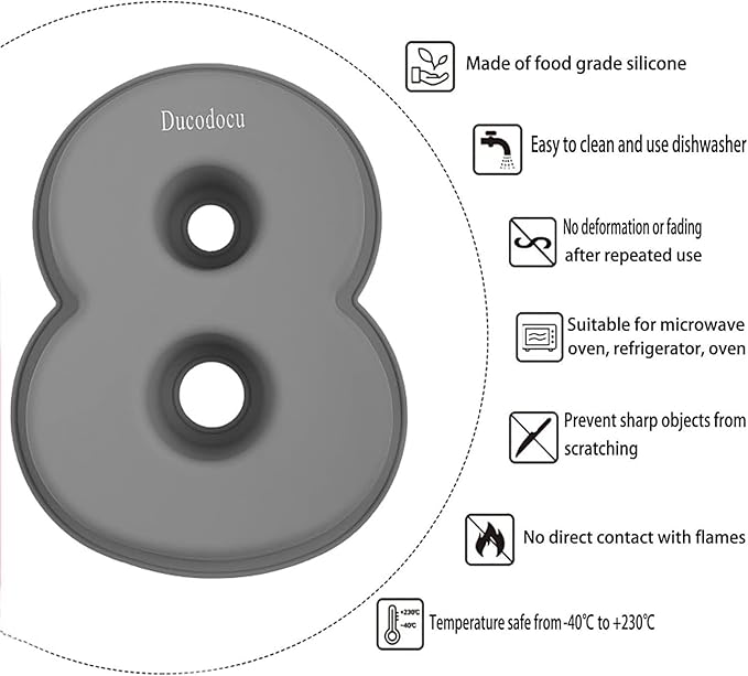 Ducodocu Silicone Number Cake Pan Large 3D Number Cake Mold Baking Forms Novel Cake Tins DIY Baking Mold for 2/20th Birthday Wedding Anniversary 10 inch Number of 8&0, 2 Pack