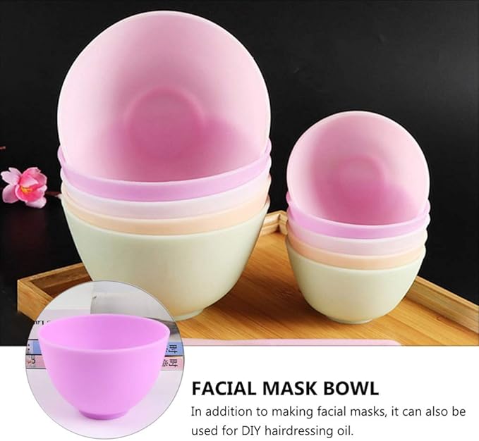 Healifty Silicone Facial Mixing Bowls 3-Pack 5X3.1 Inch Purple Prep Bowls for Face Mask Application Spa and Skin Care Tools