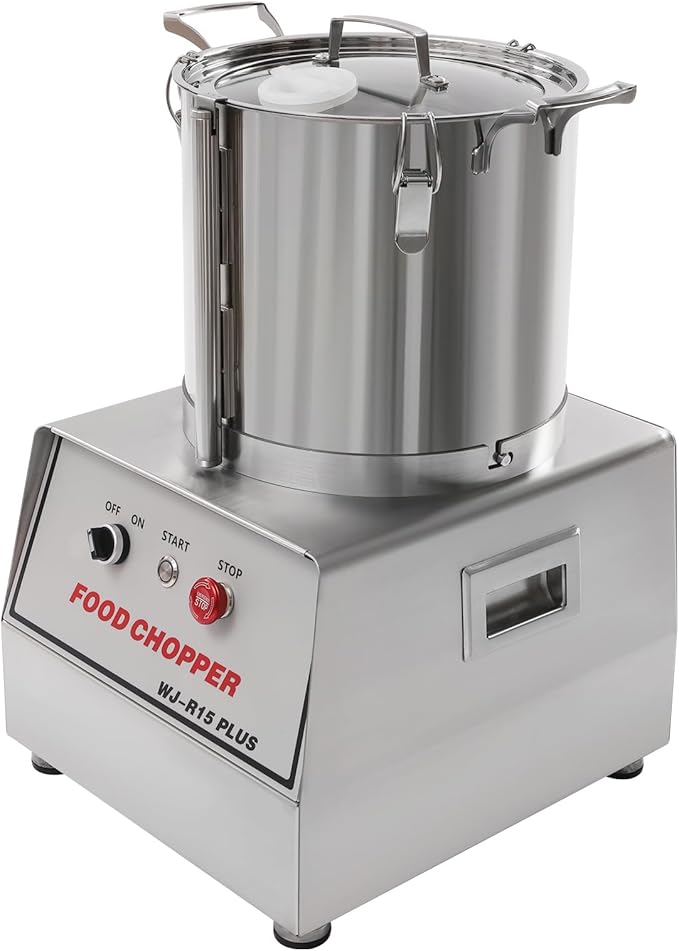 Commercial Food Processor, 1400W Electric Vegetable Chopper Machine 1400 RPM, 15.8Qt Stainless Steel Vegetable Processor Meat Grinder Food Processor Chopper for Veggie,Fruit,Meat