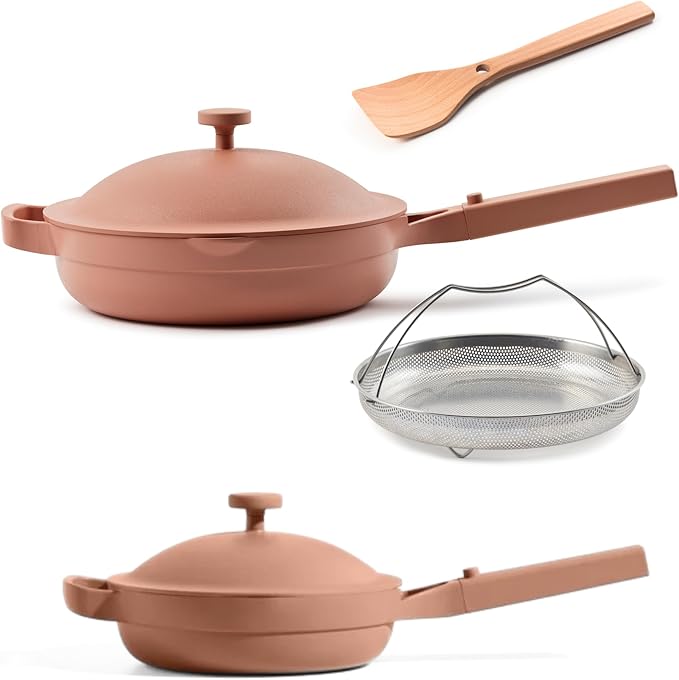 Our Place Always Pan Duo - Stndard & Mini Always Pan 2.0 Bundle | Multi-Functional Cookware Set Replaces 20 Pieces | Spice