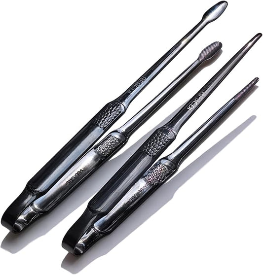 Premium Black Cooking Tongs - 304 Stainless Steel, Comfortable Grip, Non-Slip Design, High Heat Resistant - Ideal for Home, Kitchen, Barbecue & Frying Steak (black, 9 ＋12Inch)