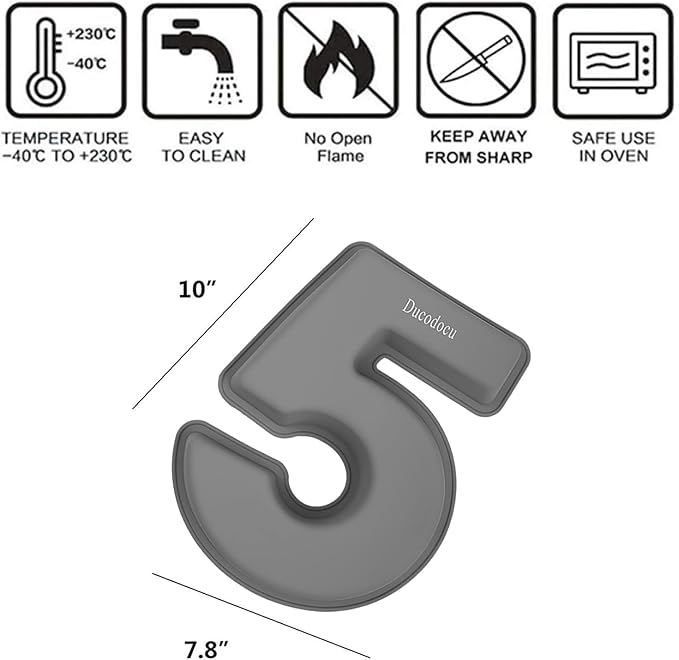 Ducodocu Silicone Number Cake Pan Large 3D Number Cake Mold Baking Forms Novel Cake Tins DIY Baking Mold for 5/50th Birthday Wedding Anniversary 10 inch Number of 5&0, 2 Pack