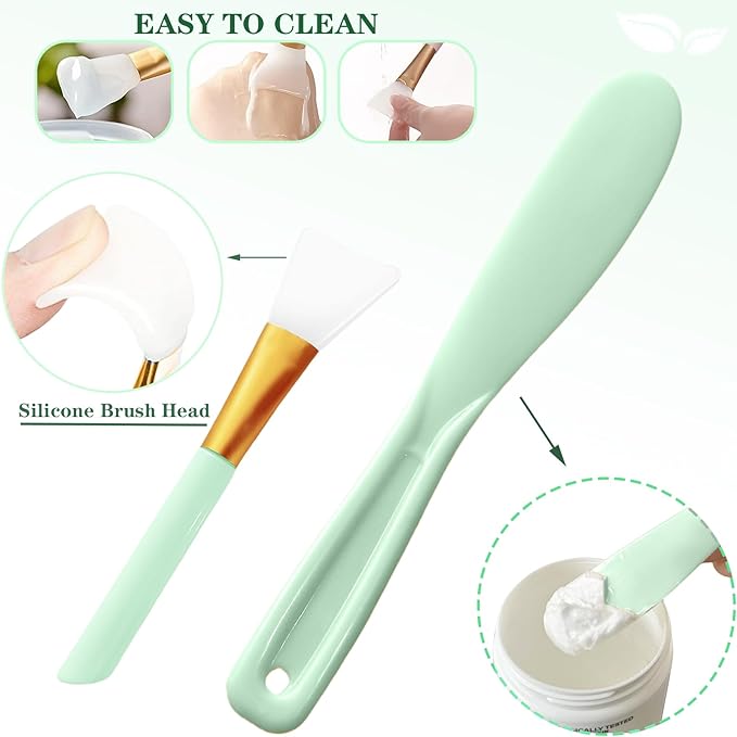 6Pcs Silicone Mixing Bowl, Silicone Bowls for Facial, DIY Face Mask Mixing Bowl for Home Salon Spa Face Skin Applicator Bowl Esthetician Supplies, Green