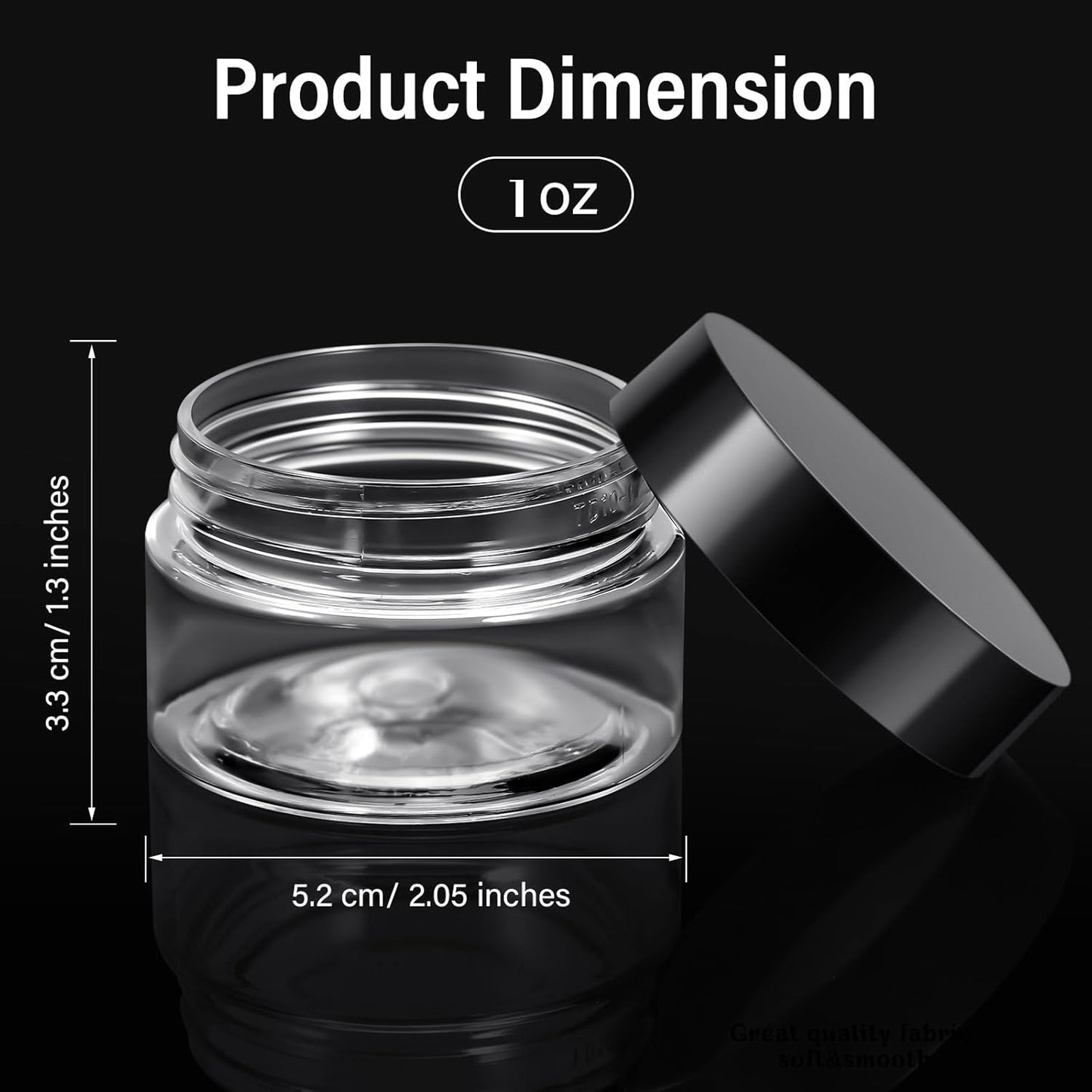 SATINIOR 6 Pack 1 oz Plastic Jars Containers with Lids Wide Mouth Refillable Leakproof Reusable Round Empty Jars for Travel Cosmetic Dry Food Spice Candy Cookie Home Kitchen Organizing (Black)
