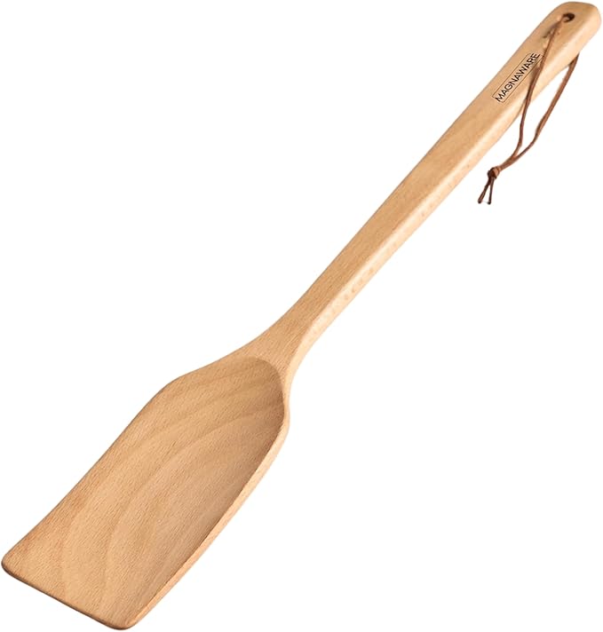 Extra Long Wooden Spatula - 18-inch Heavy Duty Stir Paddle for Cooking in Big Pots - Big Cooking Spoon For Cajun, Brewing, Grill, Mixing, Stirring - Solid Natural Hard Wood Large Spatula