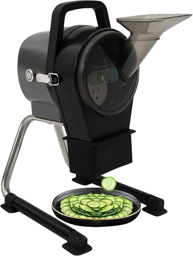 120V Commercial Food Processor,Electric Vegetable Cutter with 3 Feed Ports, Stainless Steel Vegetable Processor Detachable for Onion Shredder Potato, Veggie Processor Commercial Home Use